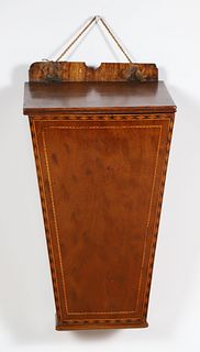 Finely Inlaid Mahogany Candle Box, 19th Century