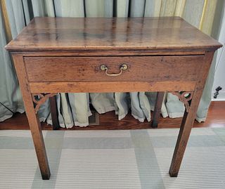 George III Provincial Oak One Drawer Side Table 18th Century