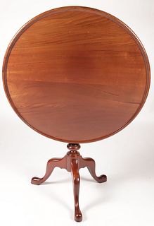 Contemporary Queen Anne Style Mahogany Dish Top Tea Table