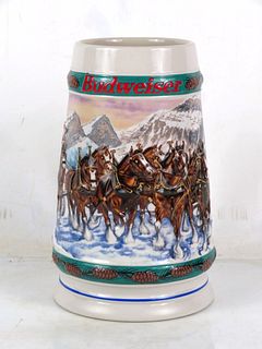 1989 Budweiser Christmas "Special Delivery" Stein 6¾ Inch CS192 St. Louis Missouri