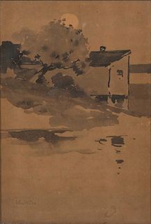 ARTHUR WESLEY DOW, (American, 1857-1922), Coastal View