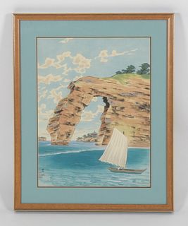 After Hasui, Japanese Painting on Silk 