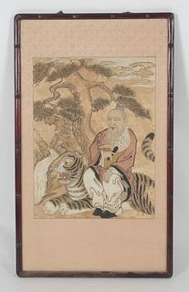 A Korean Folk Painting,  Sanshin & Tiger