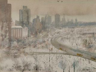 XAVIER GONZALEZ, (American, 1898-1993), New York, watercolor