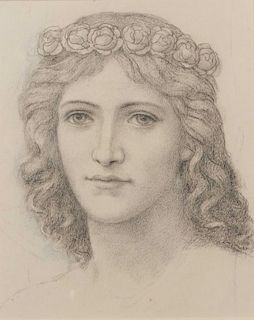 HENRY GEORGE HOLIDAY, (English, 1839-1927), Head of a Girl