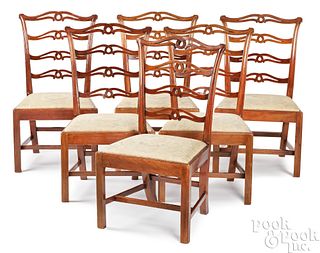 Set of six Philadelphia ribbonback dining chairs