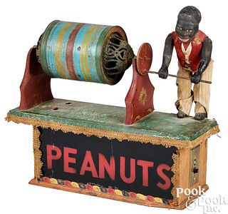 Black Americana folk art Peanuts vendor trade sign