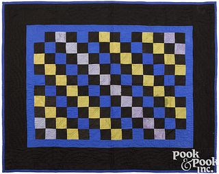 Ohio Amish Diagonal Squares patchwork crib quilt