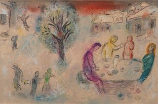 MARC CHAGALL, (Russian/French, 1887-1985), Le Repas chez Dryas, from Daphnis et Chloe