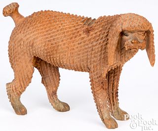 Aaron Mountz, carved wooden poodle