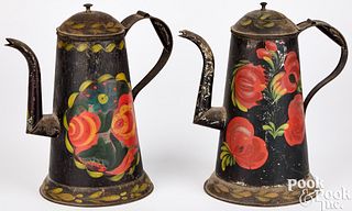 Two Pennsylvania toleware coffee pots, 19th c.