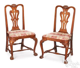 Pair of Boston Massachusetts Queen Anne chairs