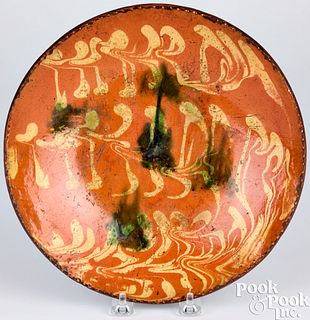Redware pie plate, 19th c.