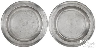 Two Philadelphia pewter deep dishes, late 18th c.