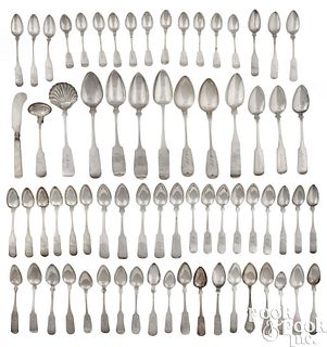 Ithaca, New York coin silver, mostly spoons