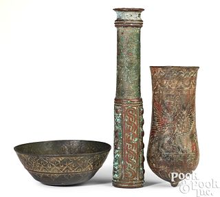 Three Ancient bronze implements, probably Luristan
