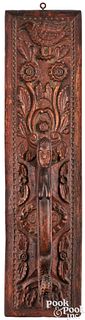 Deeply carved Northern European beech mangle board