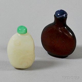 Two Glass Snuff Bottles