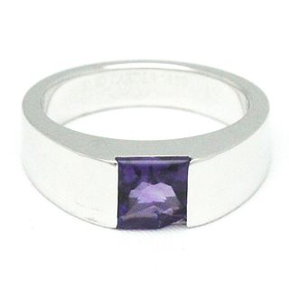 CARTIER AMETHYST 18K WHITE GOLD TANK BAND RING
