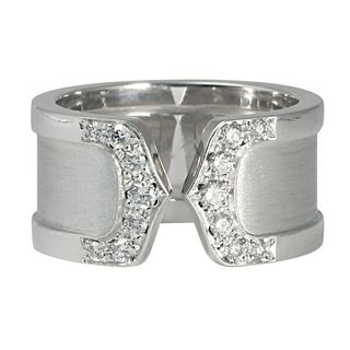 CARTIER C 18K WHITE GOLD BAND RING