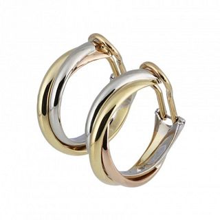 CARTIER TRINITY 18K TRI-COLOR GOLD CLIP EARRINGS