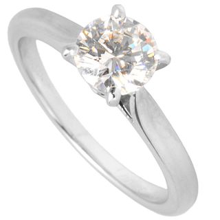 CARTIER 1895 DIAMOND 18K WHITE GOLD SOLITAIRE RING