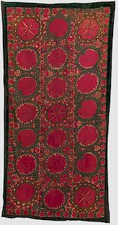 Suzani Embroidery, Uzbekistan, ca. 1800