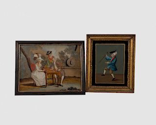 Two European Reverse Paintings on Glass, 18th/19th century