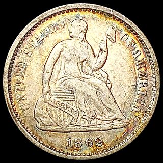 1862 Seated Liberty Half Dime CLOSELY UNCIRCULATED