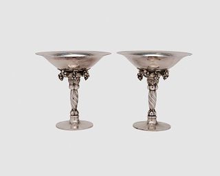 Pair of GEORG JENSEN Silver Compotes, No. 263A