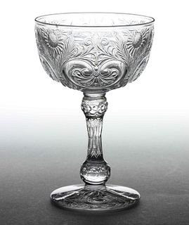 LIBBEY 1904 ST. LOUIS EXPOSITION ROCK CRYSTAL CUT ART GLASS WINE