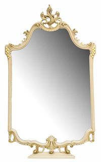 VENETIAN LOUIS XV STYLE PAINT-DECORATED SCROLLWORK MIRROR
