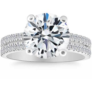 4.50 ct. Lab Grown Diamond Engagement Ring in 14K White Gold  (G-H, VS)