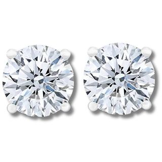Certified 3.20 ct. Lab Grown Round Diamond Earrings in 14k White Gold (F-G, VS)