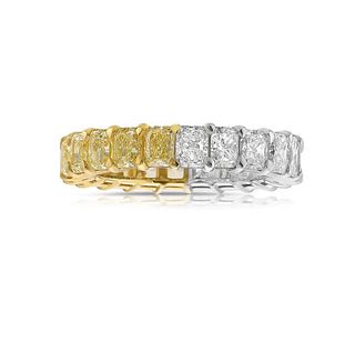 4.60 ct. Natural White & Yellow Diamond Ring in Platinum and 18K Yellow Gold