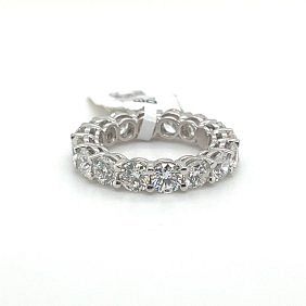 5.00 ct. Natural Round Diamond Eternity Ring  in 14K White Gold