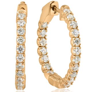 2.00 ct. Natural Diamond Earrings in 14K Yellow Gold