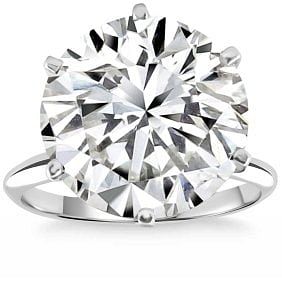 IGI 10.83 ct. Natural Round Diamond Engagement Ring in 14k White Gold