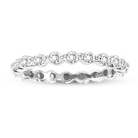 0.80 ct. Natural Round Diamond Eternity Ring in 14K White Gold