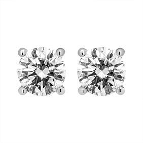 GIA 2.02 ct. Natural Round Diamond Stud Earrings in Platinum ( VS2 )