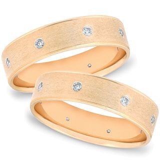 2.00ct. Comfort Brushed Diamond Wedding Ring Set in 14k Yellow Gold  (G-H, SI)