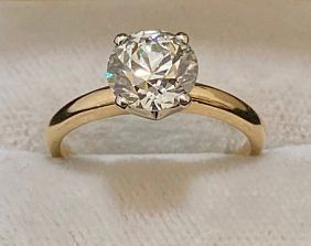 2.91 ct. Natural Round Diamond Solitaire Ring in 14k Yellow Gold