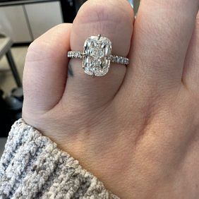 GIA 3.39 ct. Natural Cushion Diamond Engagement Ring in Platinum