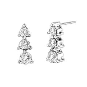 1.00 ct. Natural Round Diamond Earrings in 14K White Gold