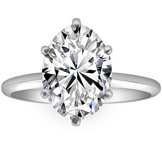Certified 2.18 ct. Lab Grown Diamond Engagement Ring in Platinum  (G-H, VS)