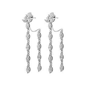 3.30 ct. Natural Diamond Drop Earrings in 18K White Gold.