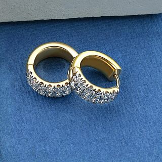 1.25 ct. Lab Grown Hoop Diamond Earrings in 14K Yellow (G-H, VS)