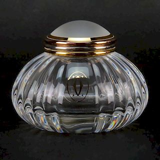 Must de Cartier Crystal and Vermeil Inkwell