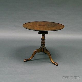 Georgian-style Carved Mahogany Tilt-top Birdcage Tea Table