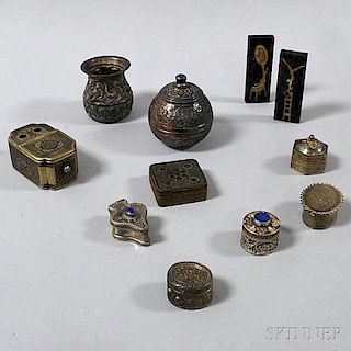 Group of Small Silver and Other Metal Boxes